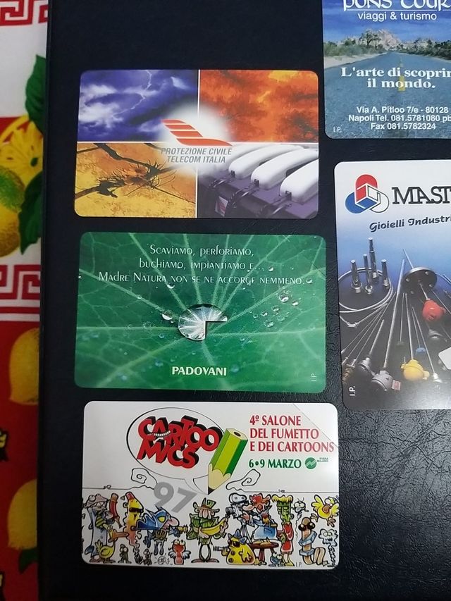 7 schede telefoniche p.r.p.