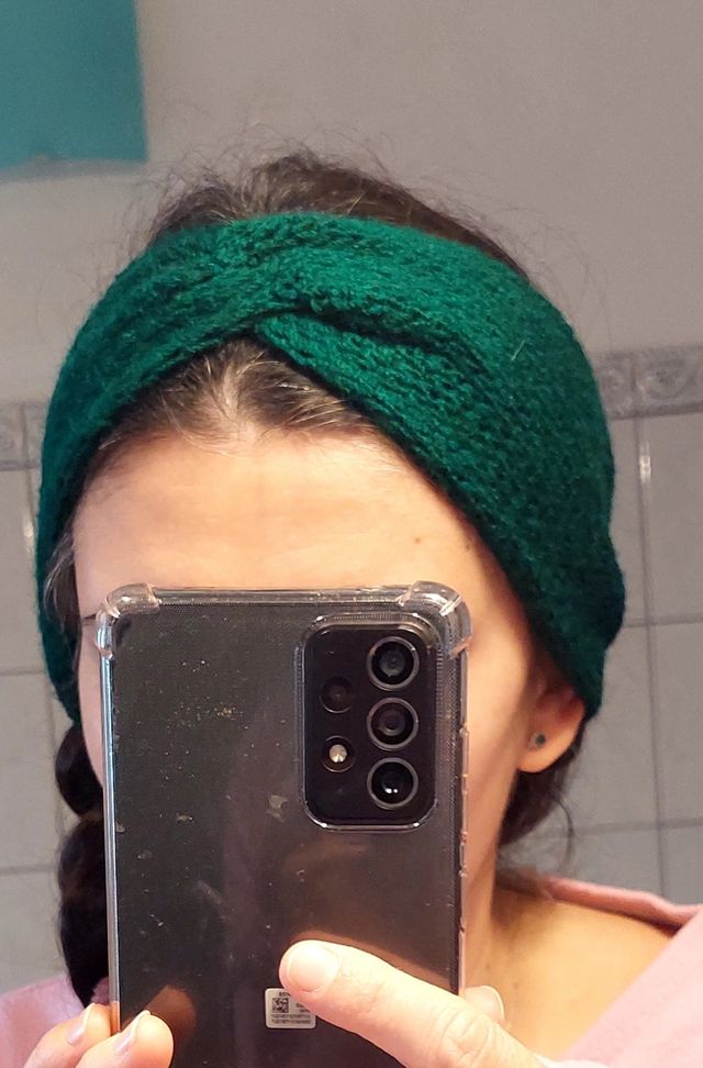 Fascia per capelli in maglia ai ferri