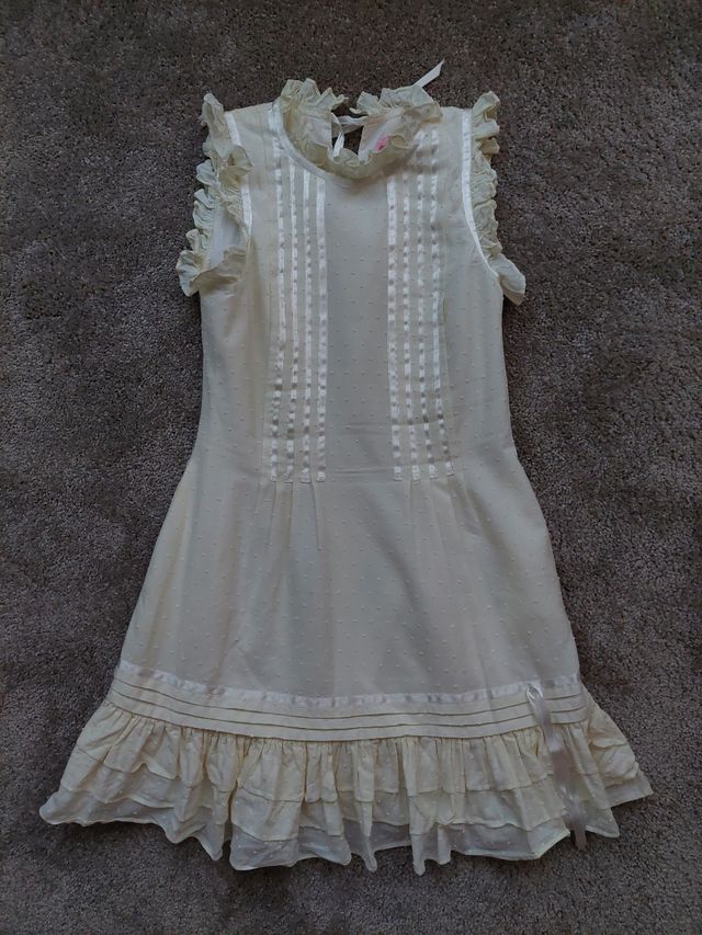 Vestido plumeti vainilla holy preppy 