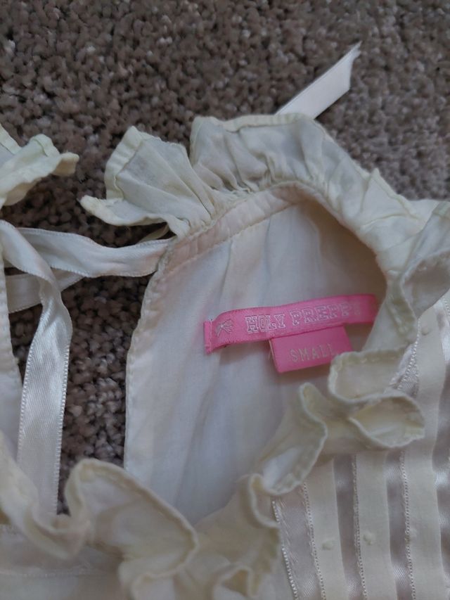 Vestido plumeti vainilla holy preppy 