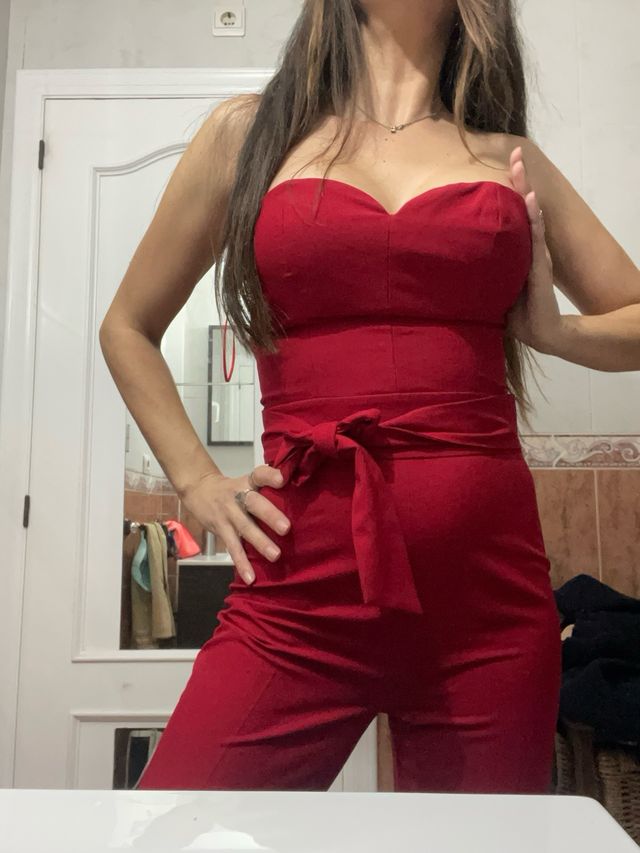 mono rojo elastico escote corazon