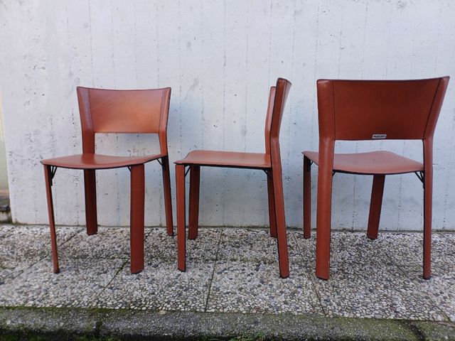 😵‍💫🤠3 SEDIE DESIGN  IN CUOIO💀🙈