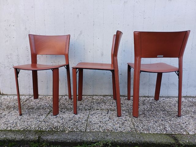 😵‍💫🤠3 SEDIE DESIGN  IN CUOIO💀🙈