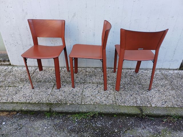 😵‍💫🤠3 SEDIE DESIGN  IN CUOIO💀🙈