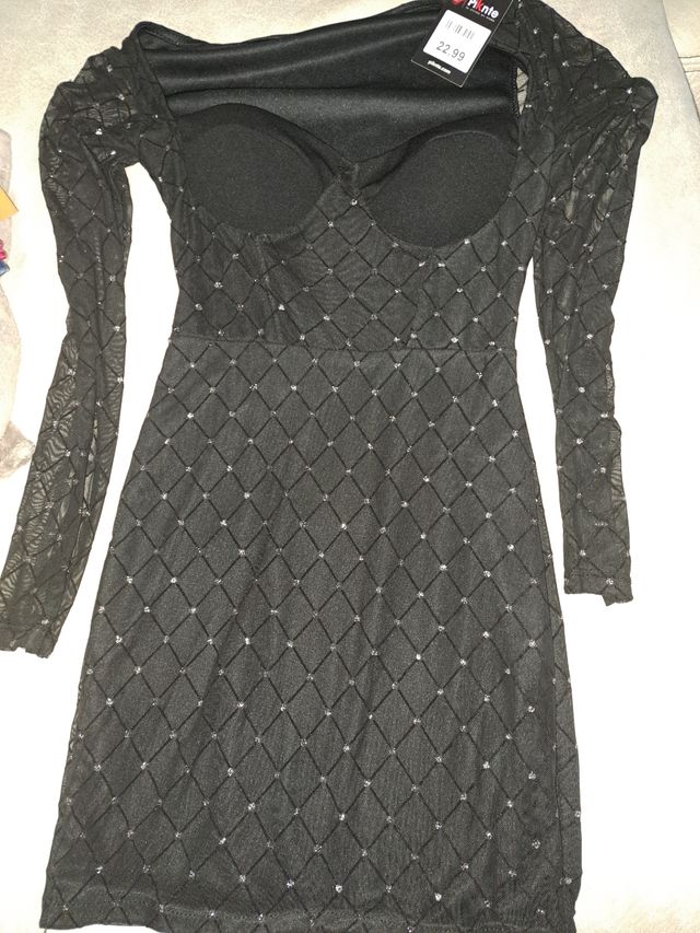 Vestido negro con brillos