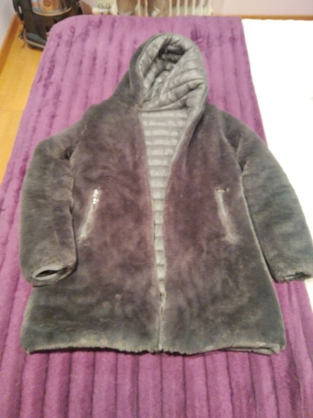Abrigo Reversible gris, talla S