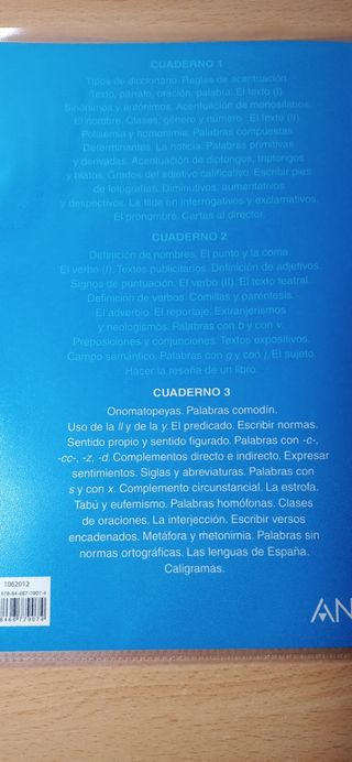 Lote (8) cuadernos de actividades -lengua-anaya
