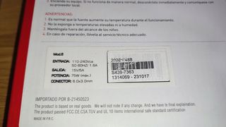 Cargador Toshiba Satellite A100 15v / 5A