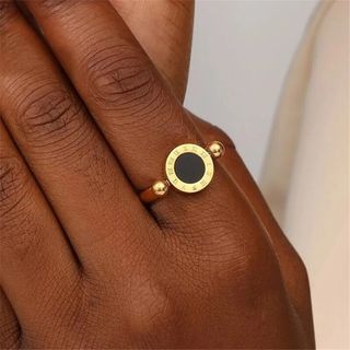 Anillo giratorio de Titanio en dorado