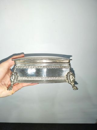 Antiguo joyero caja joyas inglés patas león