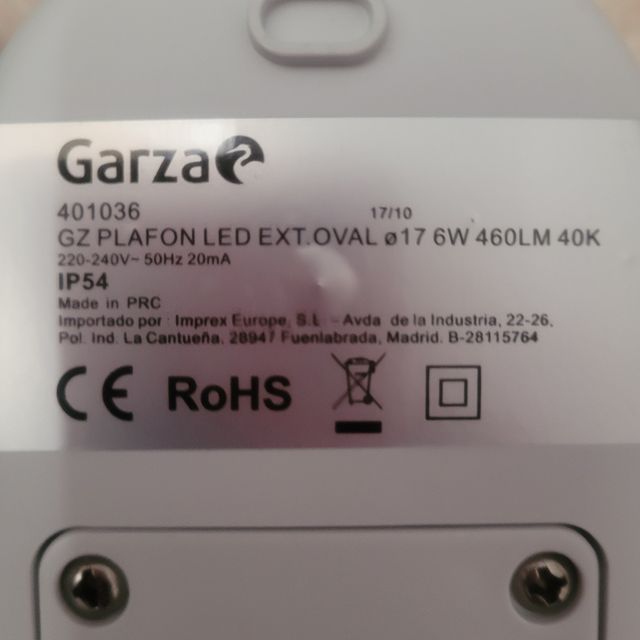 Plafón LED 6W protección 54 NUEVO.