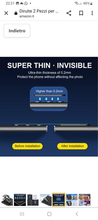 Pellicola protettiva prr fotocamera Sams