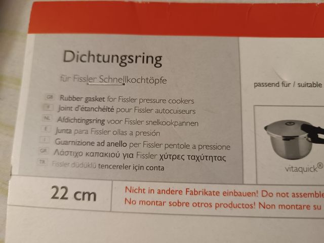 Goma de olla fissler nueva