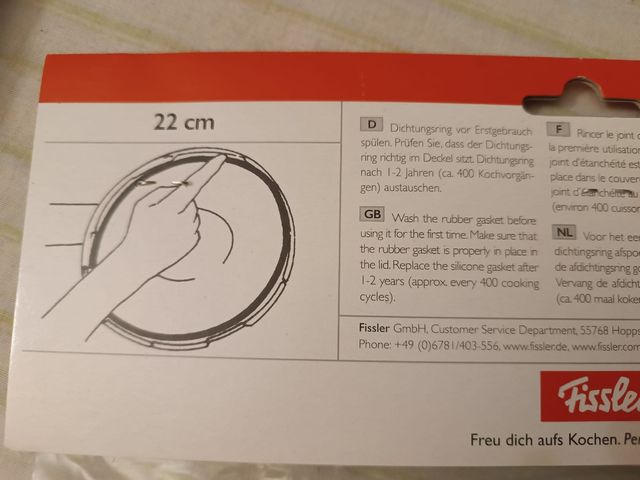 Goma de olla fissler nueva