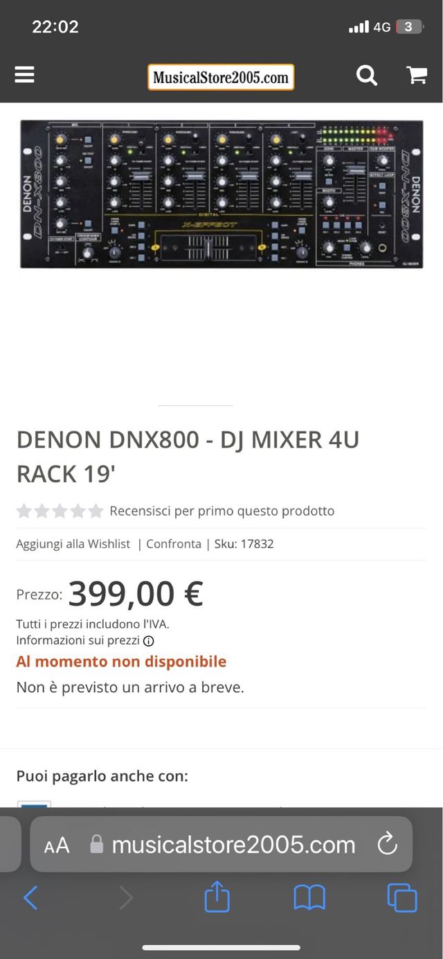 DENON DNX 800  DJ MIXER