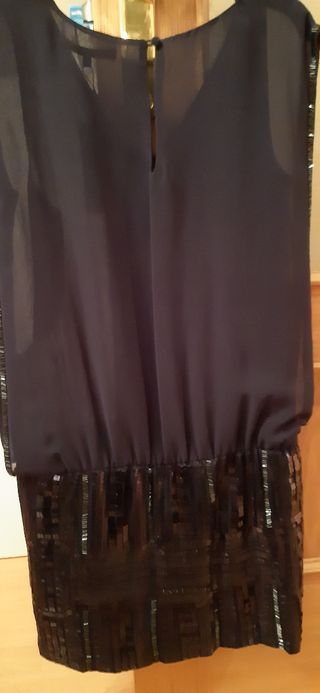 Vestido fiesta, azul noche