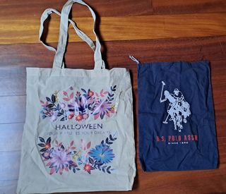 Bolsa de tela tote bag y neceser tela Ralph Lauren