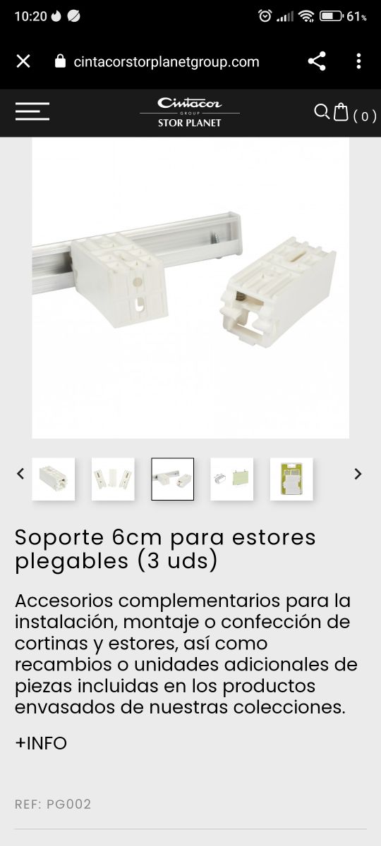 Soporte para estores 6cm