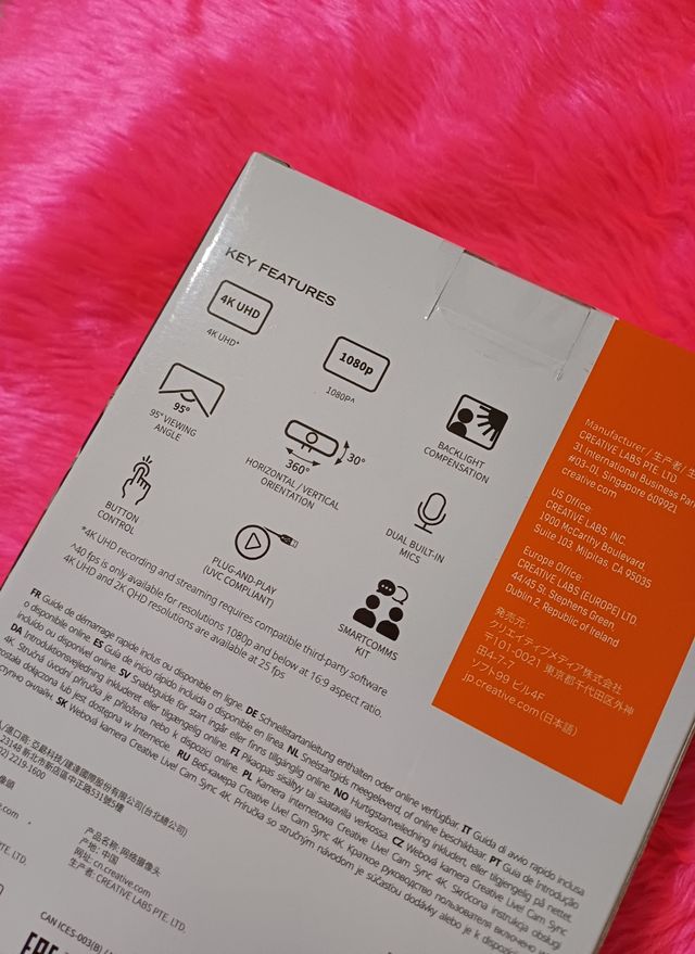 🆕️NUEVA CREATIVE Live! CAM Sync 4K UHD USB Webcam