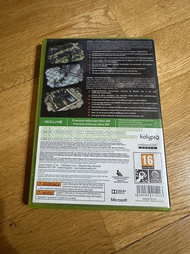 juego xbox 360 omerta