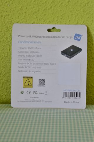 POWERBANK NK 5000MAH CON LINTERNA (NUEVO)