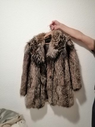 Chaquetón piel de zorro plateado