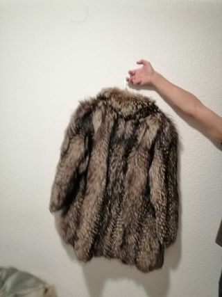 Chaquetón piel de zorro plateado