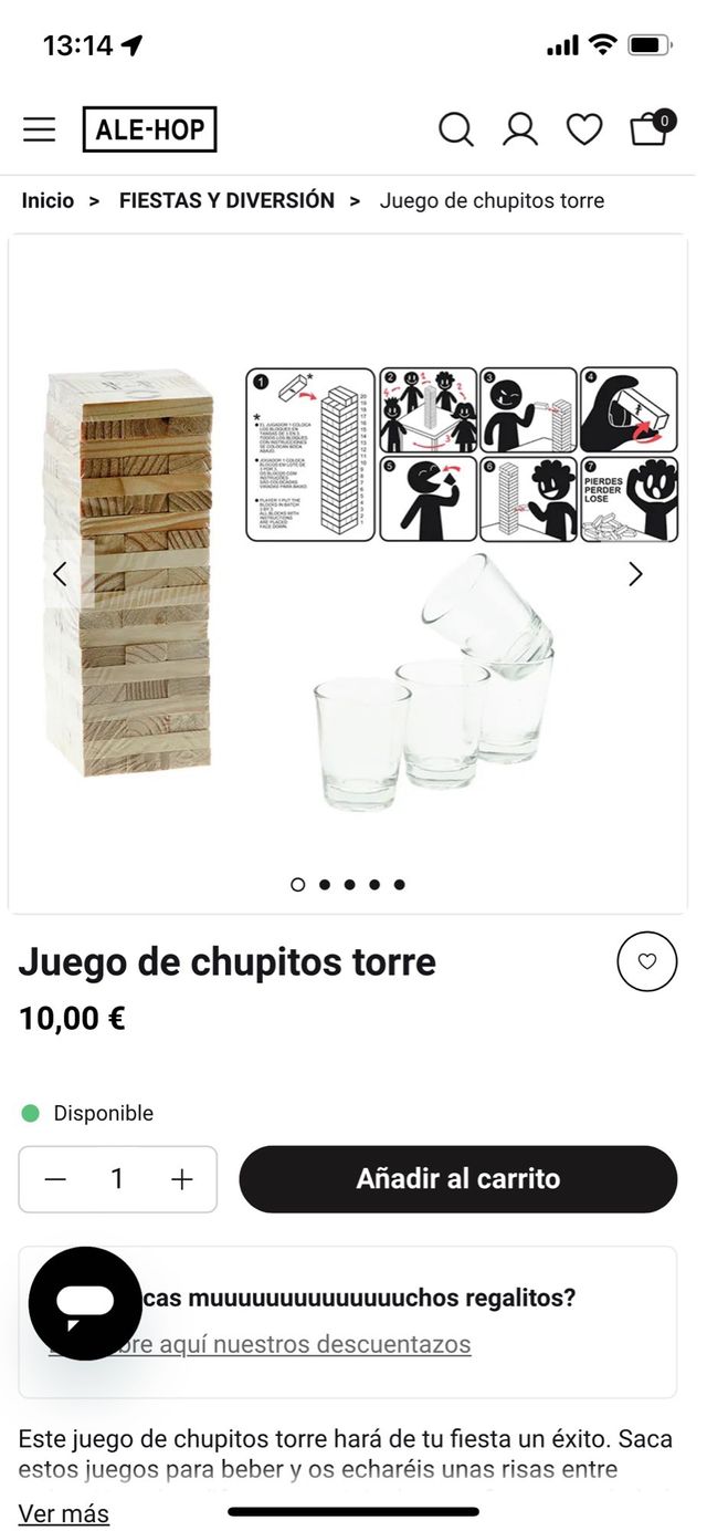 Juego de beber alehop nuevo