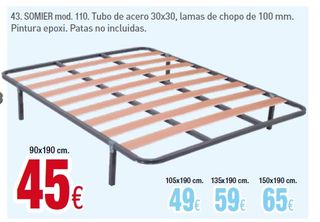 Somier De Arrastre Individual Elevable Tubo 30x30 Con Patas Cama