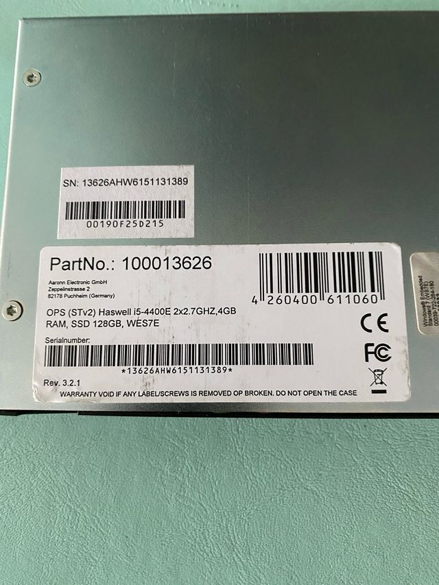 Ordenador OPS i5 2 x 2,7 GHZ SSD 128GB 4 GB ram