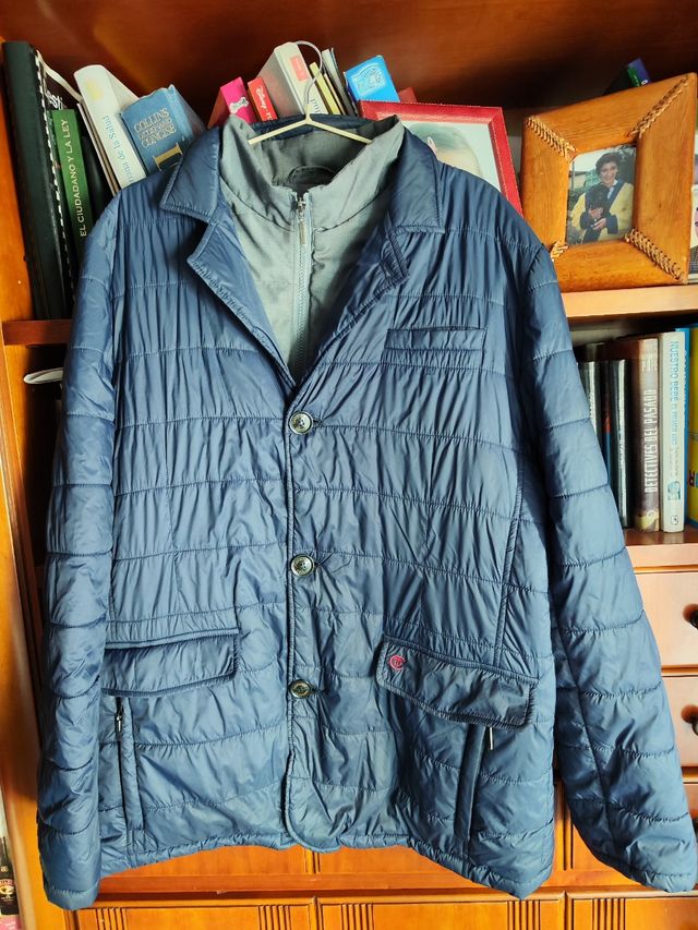 Chaqueta acolchado azul de hombre