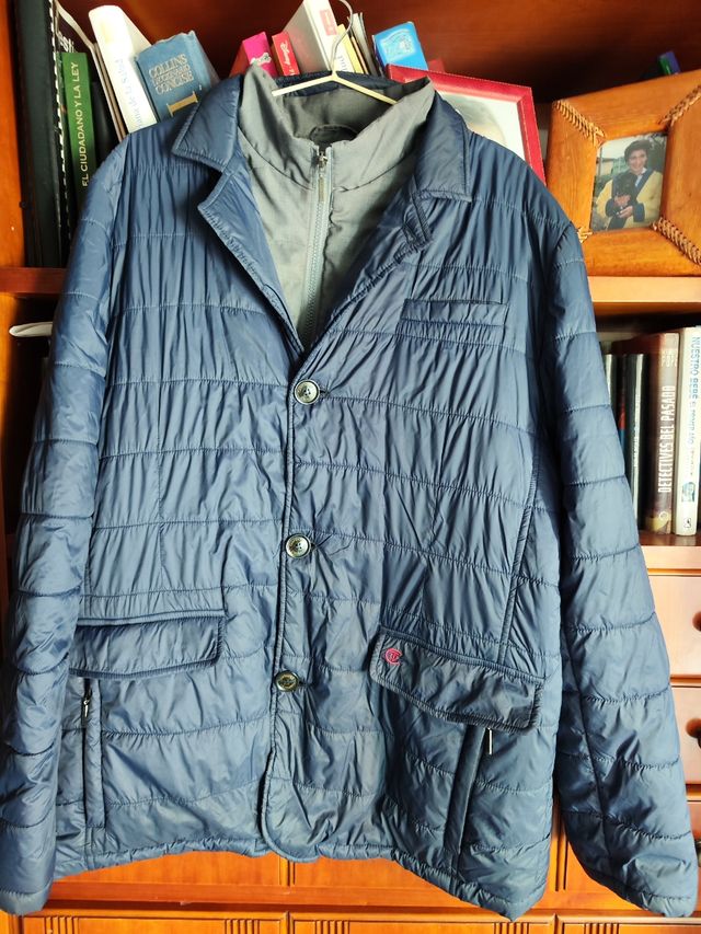 Chaqueta acolchado azul de hombre