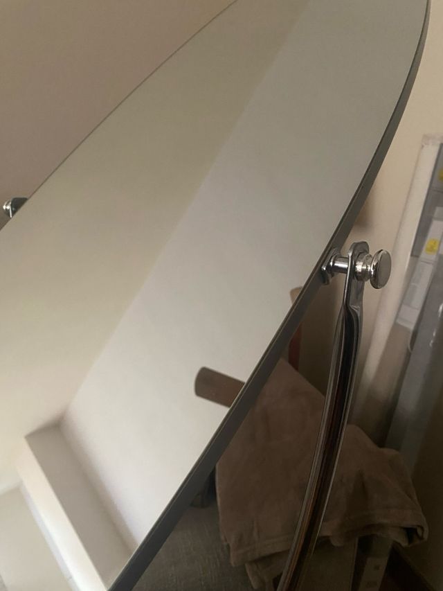 espejo de pie plegable plateado