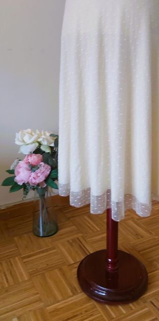 Vestido Tul Plumeti blanco roto talla M/L