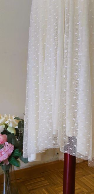 Vestido Tul Plumeti blanco roto talla M/L