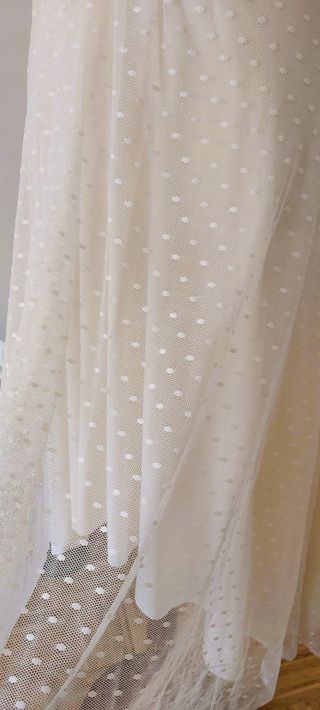 Vestido Tul Plumeti blanco roto talla M/L