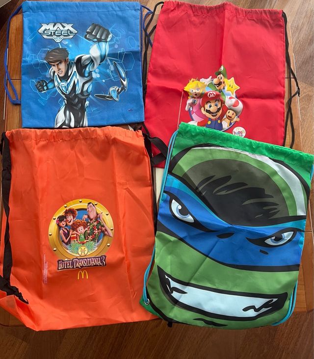 4 sacche cartoons bambino