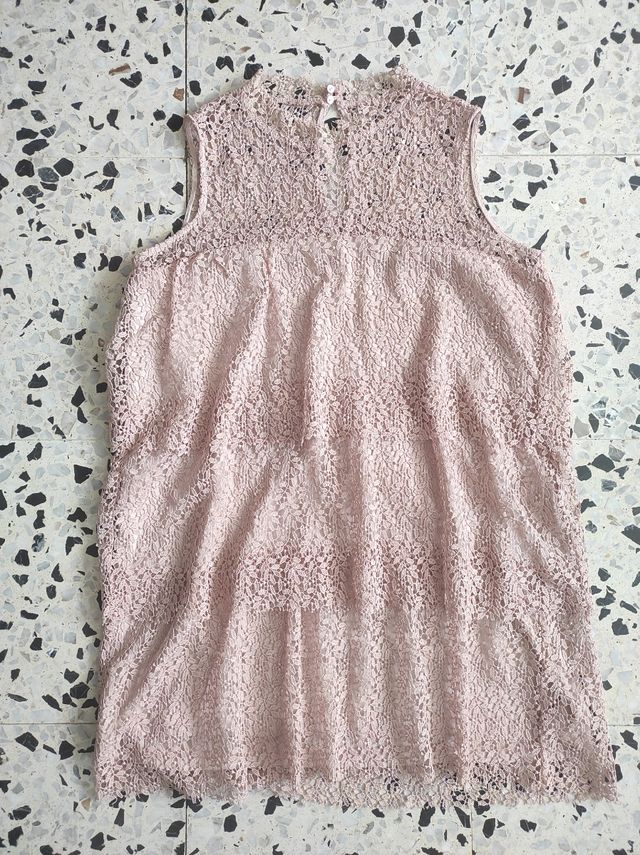 Vestido calado volantes L