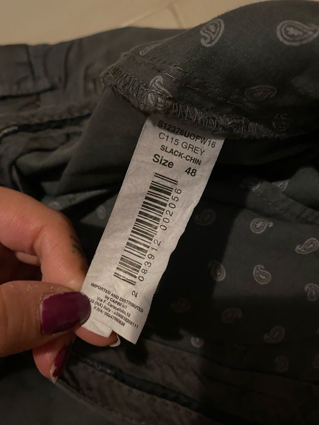 pantalone uomo grigio