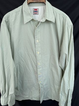 VINTAGE camisa verde a rayas LEVIS talla L 