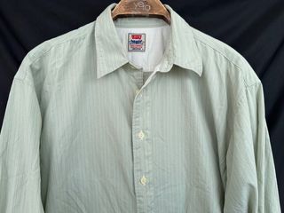 VINTAGE camisa verde a rayas LEVIS talla L 