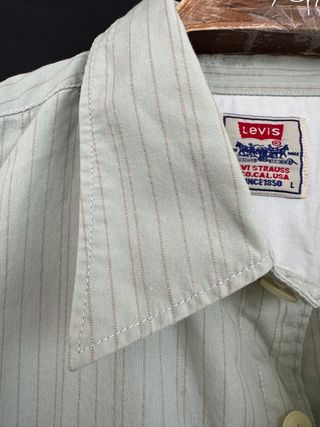 VINTAGE camisa verde a rayas LEVIS talla L 