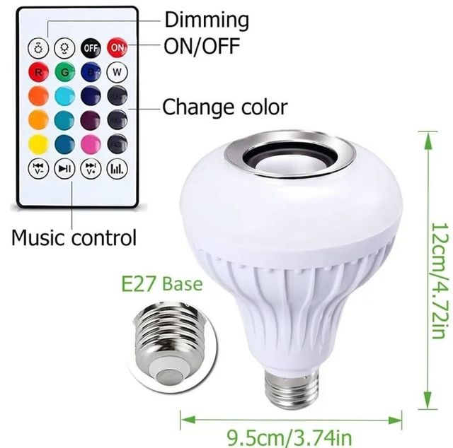 ✅️altavoz bombilla led colores mando✅️