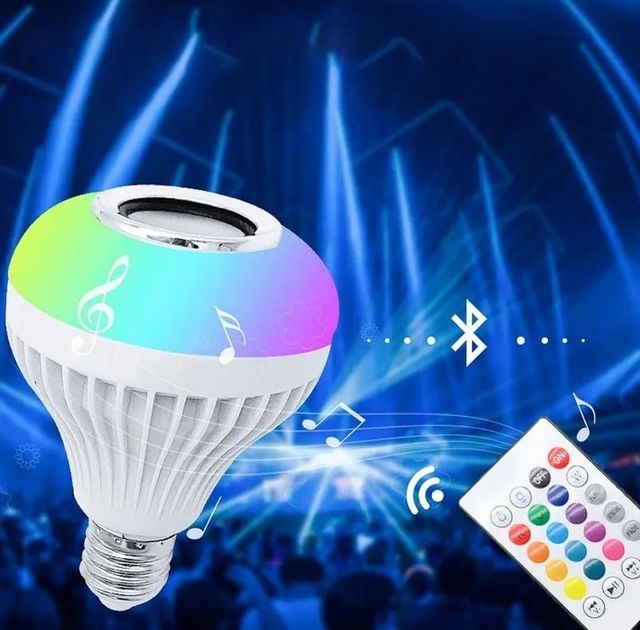 ✅️altavoz bombilla led colores mando✅️