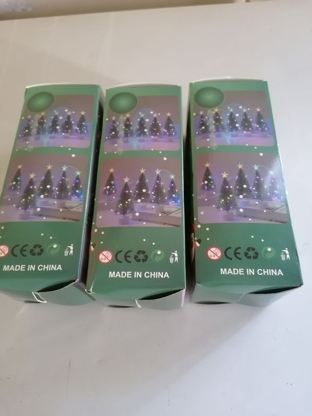 3 mini alberi di natale, luminosi
