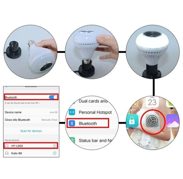 Bombilla música Led con mando