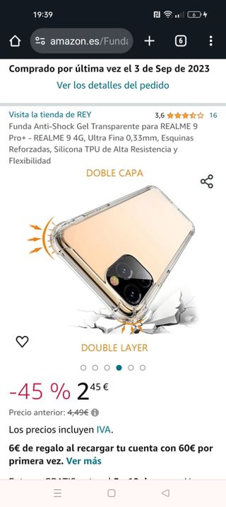 Funda silicona transparente Realme 9 4G