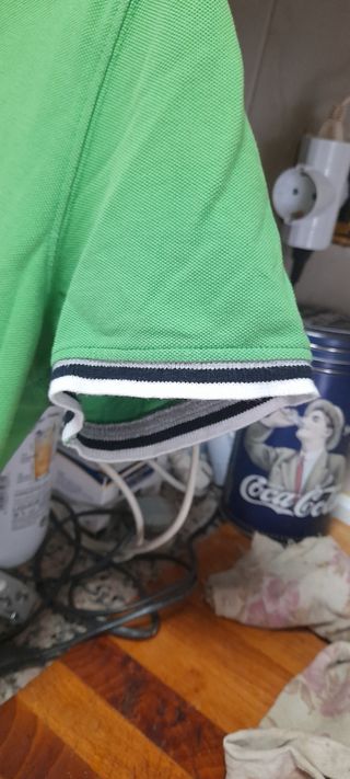 polo verde, manga corta, chico