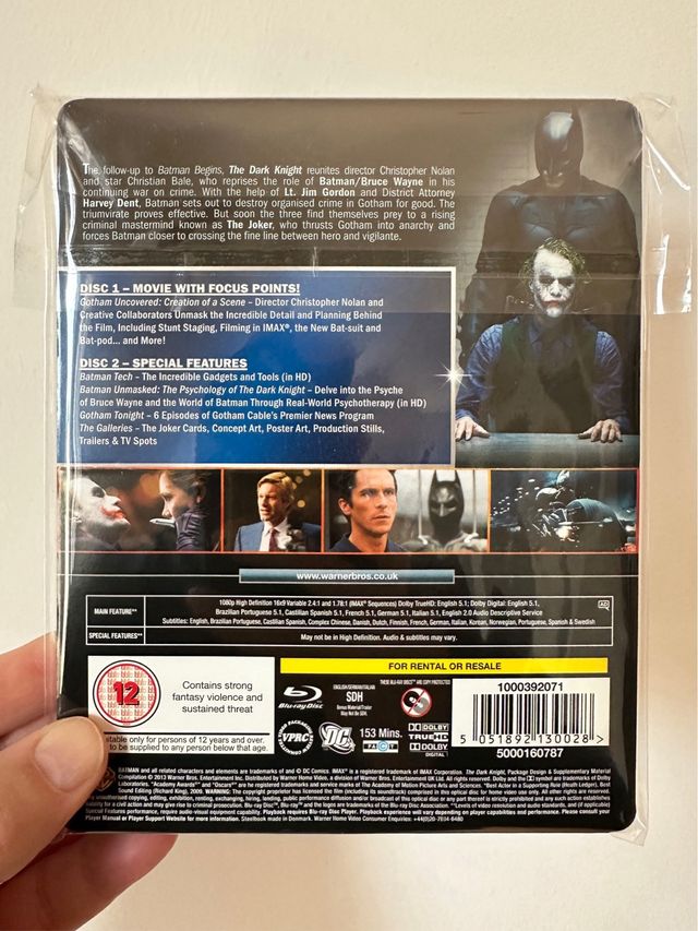 BATMAN: EL CABALLERO OSCURO - Steelbook Blu-ray
