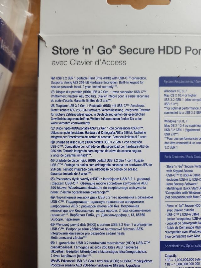 HD Encriptable de alta seguridad Verbatim 1tb